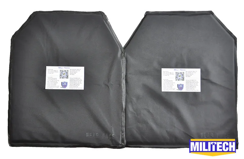 

MILITECH 10'' x 12'' Advanced SC Cut Pair Ballistic Panel Bullet Proof Plate Backer Body Armor Soft Armour NIJ Level IIIA 3A