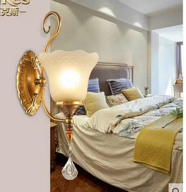 

bedroom lamp wall iron 2PCS American country style dining room aisle porch corridor simple single head Wall Lamps