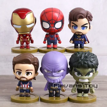 

Avengers Infinity War Iron Man Spiderman Captain America Doctor Strange Hulk Thanos Q Face Doll Figure Toy Birthday Gift