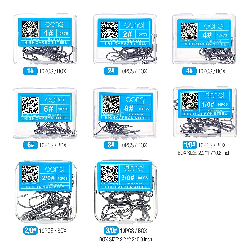 DONQL 10pcs Set Double Fishing Hooks Barbed Carp Fishhook For Soft Worm Lure High Carbon Steel Fly Fishing Hook Accessories (5)