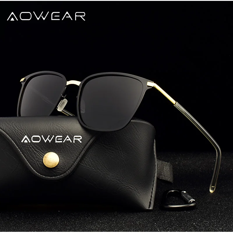 Женские квадратные солнцезащитные очки AOWEAR с поляризацией Uv400