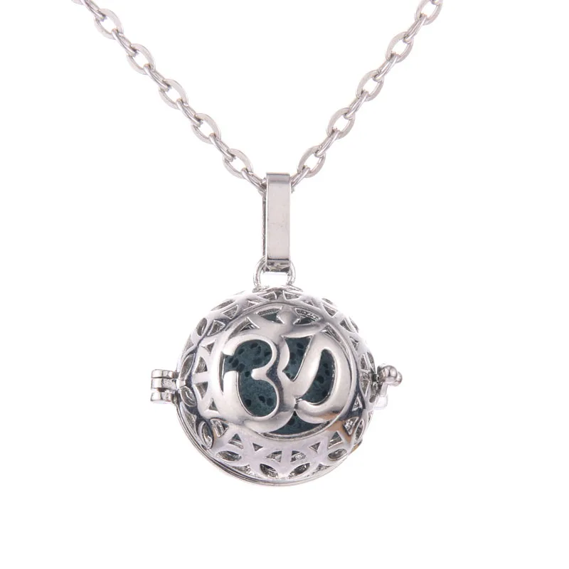 Rhinestone Mexico Ball Aromatherapy Jewelry Essential Oil Diffuser Necklace Pregnancy Lockets Pendant Necklace Pregnancy Balls - Окраска металла: N2327