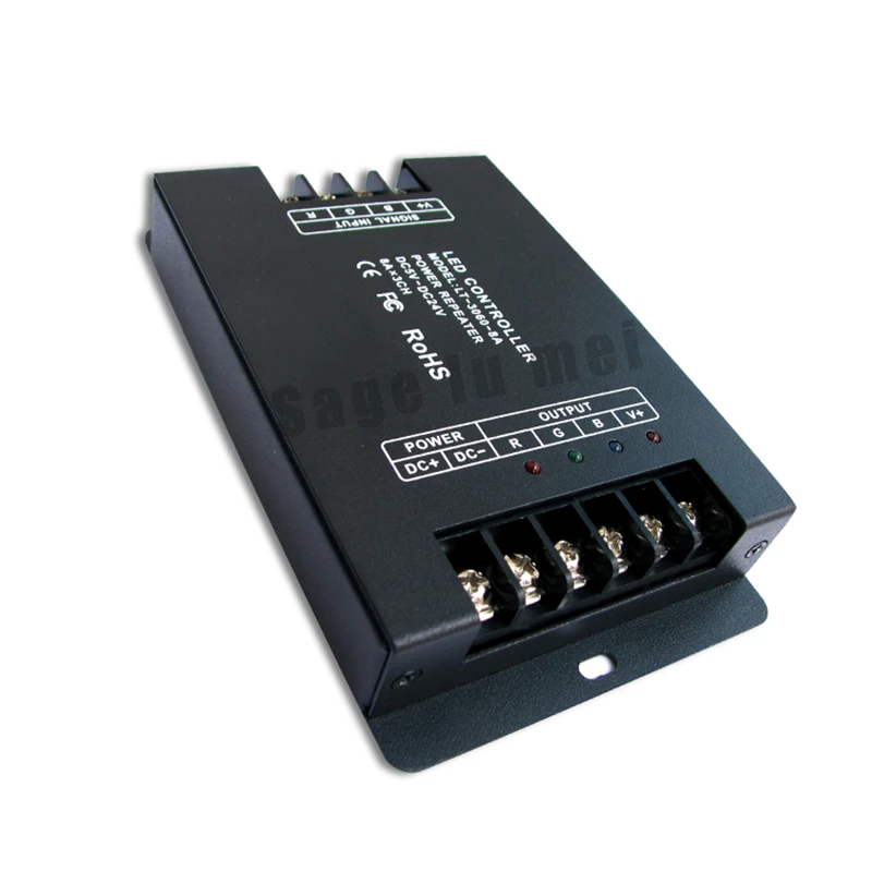 

LT-3060-8A;CV constant voltage LED Power Repeater Controller ;DC5V-24V input;CV 8AX3CH output for RGB single color strip lights