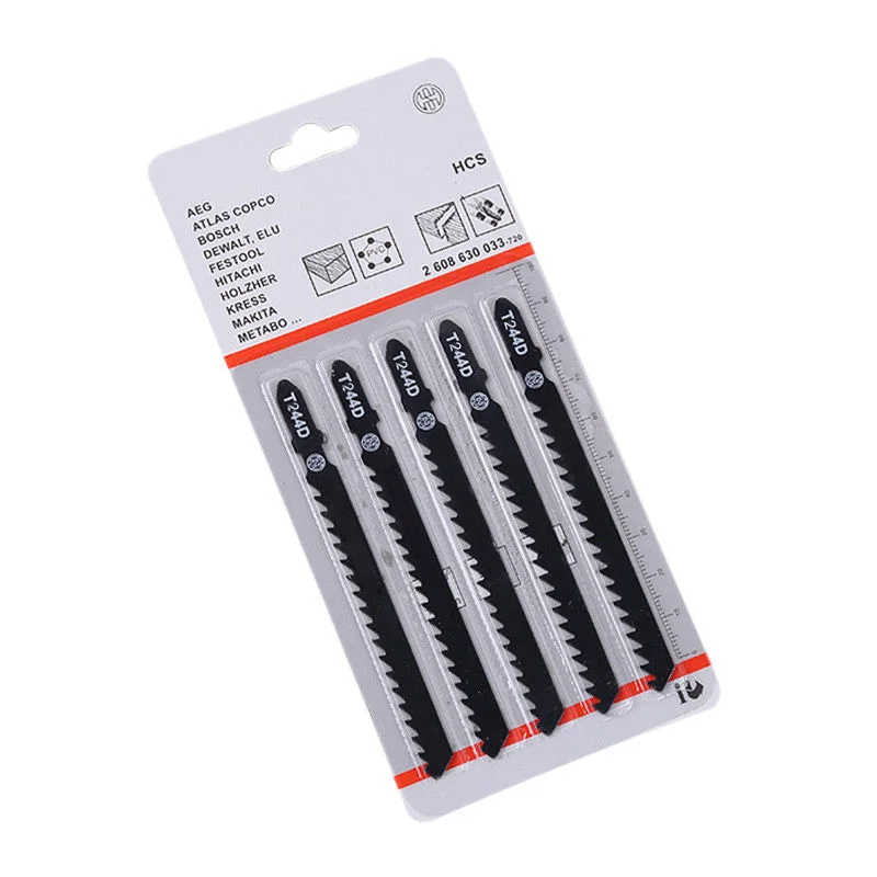 

5pcs Hard Wood Curve HCS 6T Jig Saw Blades for Fast Cutter Straight Cutting 4mm