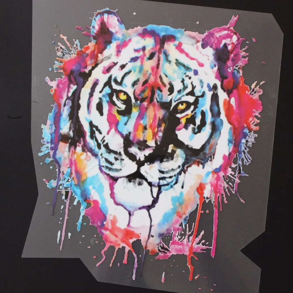 

AZSG Fierce Tiger Iron On Appliques High Quality Stripe Stickers On Clothes DIY Heat Transfer Washable Fashion Patches