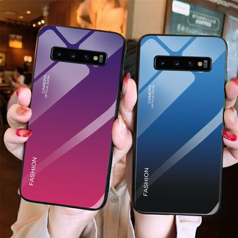 Чехол для samsung Galaxy S8 10 Plus S10 Lite глянцевый стеклянный Бампер Защитный чехол |