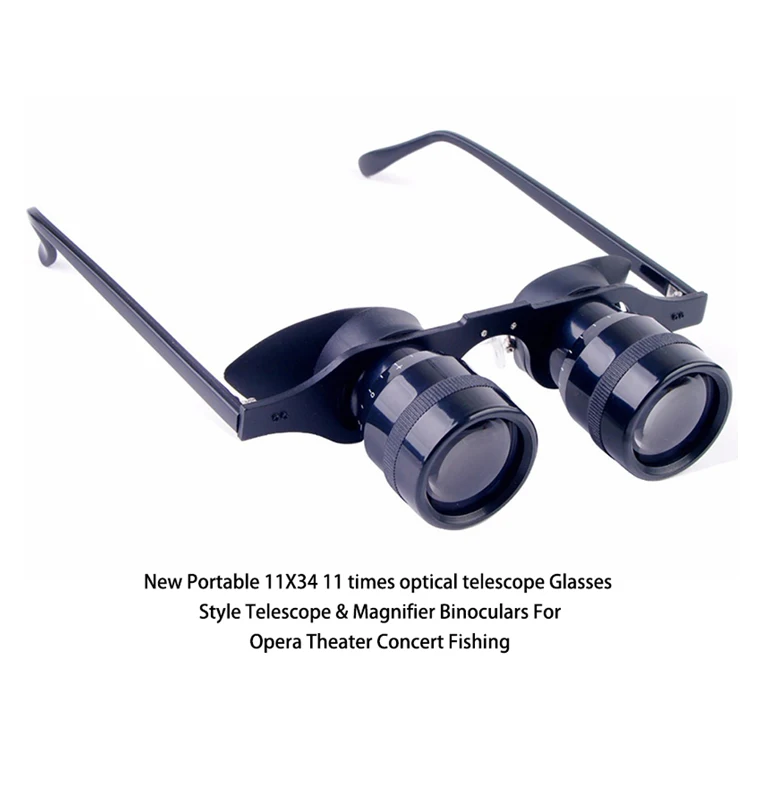 أفضل 11X34 الزجاج المكبرة Loupes البصريات نظارات الصيد تليسكوب مزود بمنظار ثنائي للمسرح أوبرا حفلة الصيد