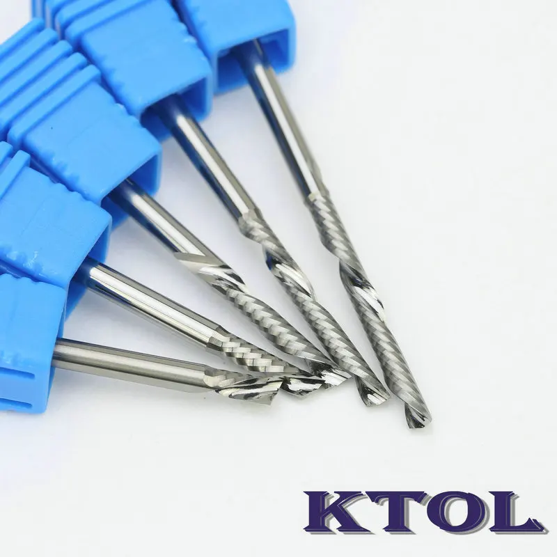 left spiral 1 flute spiral carbide end mill milling tools cnc router cutter bits_1