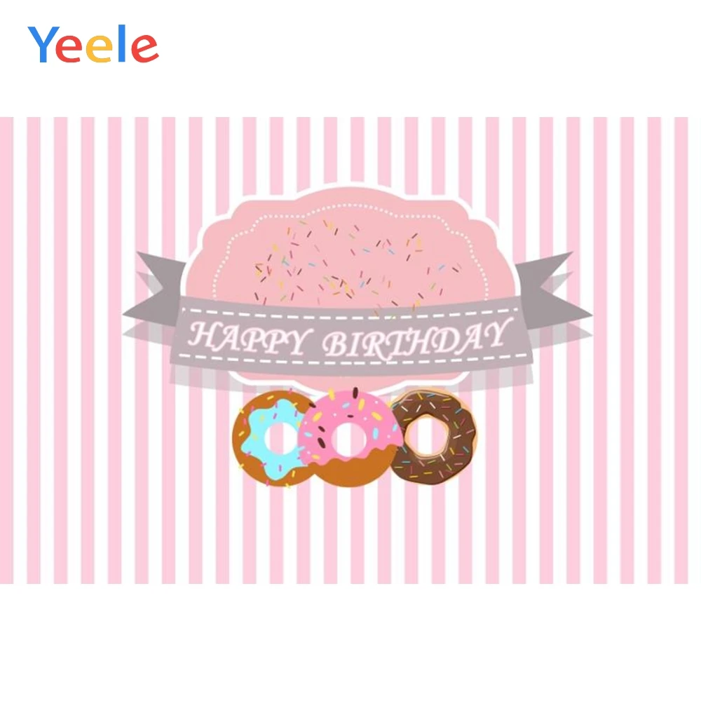 

Yeele Cake Donut Backdrops Little Girl Birthday Party Photography Background Customized Photographic Backdrop For Photo Studio