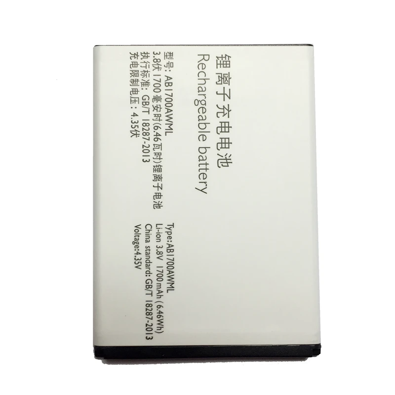 

KiKiss Endurable Li ion Lithium Polymer Battery AB1700AWML 1700mAh For PHILIPS S388 CTS388 Rechargeable Moblie Phone Battery