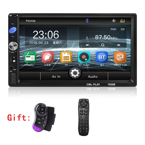 Car MP5 Player Автомобильная стереосистема Bluetooth " HD сенсорный экран MP5 плеер Поддержка BT/FM/AUX/USB/SD зеркальный пульт дистанционного управления 2 din Авторадио - Цвет: Car MP5 Player