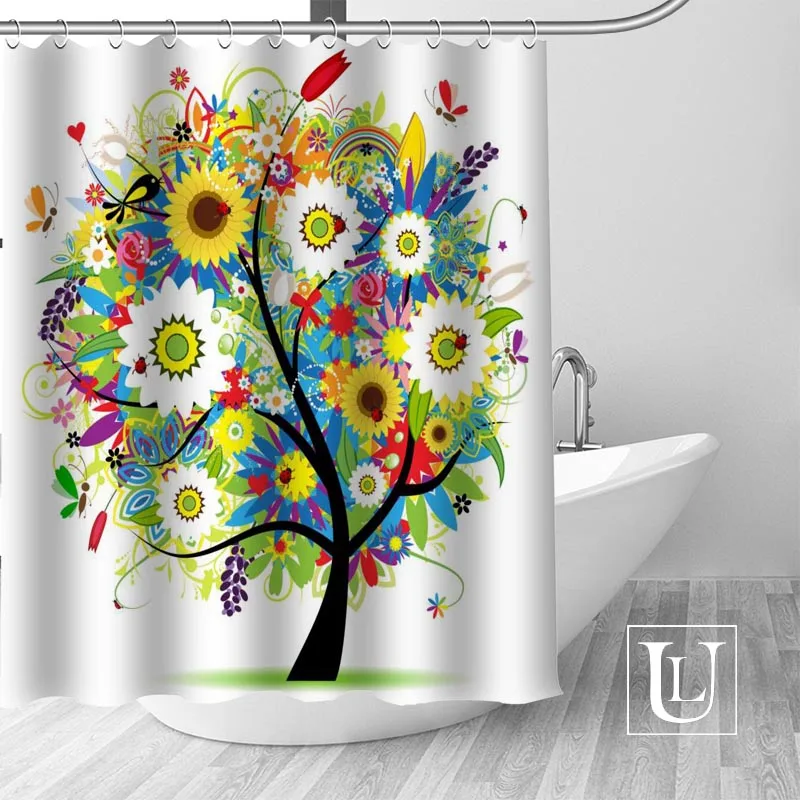 

New Abstract Tree Shower Curtain Bathroom Decorations For Home Waterproof Fabric Curtain Shower Bath Curtain