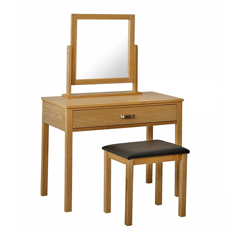 

2018 New Product Solid Wood Oak Dressing Table with Mirror & Drawer Dropshipping
