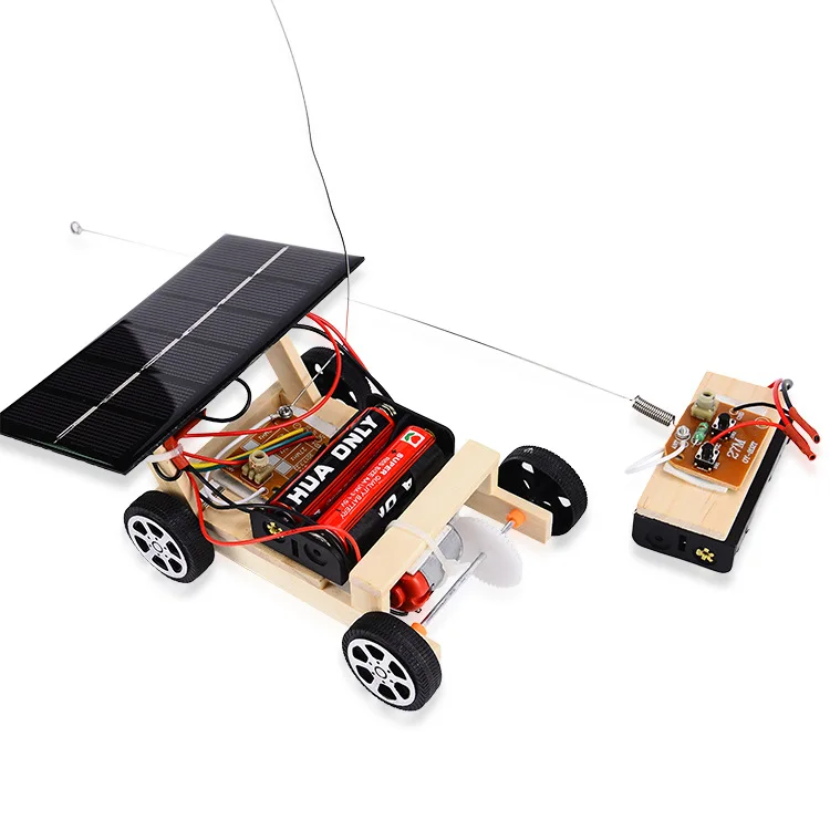 Радиоуправляемый автомобиль, детский подарок, автомобиль, сделай сам, сборка, строительная трубка, на солнечных батареях, мини обучающая игрушка, деревянная научная модель для эксперимента