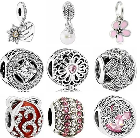 

Hot Sale Crystal Shell Love Heart Elephant Simulated Pearl Beads Fit Pandora Charms Bracelets For Women DIY Gift Jewelry Bijoux