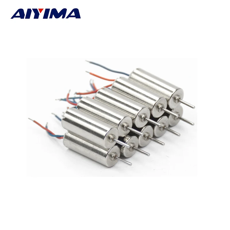 AIYIMA 10 unids Micro 615 motores sin núcleo NdFeB motor magnético para helicóptero avión robótico (614 edición mejorada)