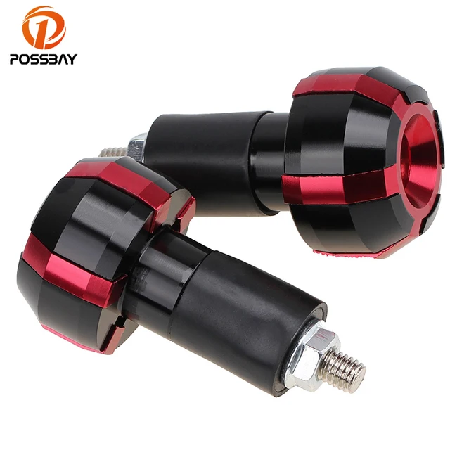 POSSBAY 22MM Motorcycle Handlebar Grips Anti Vibration Hand Red Bar