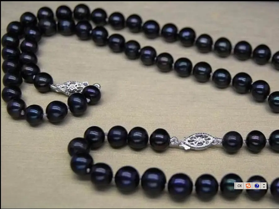 

hot AAA 9-10MM SOUTH SEA BLACK PEARL NECKLACE 18" + BRACELET 7.5-8"14K GOLD c (9.13)