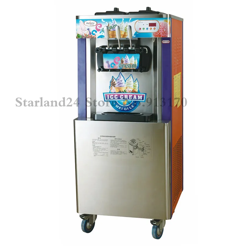 US $1.159.00 Commercial Frozen Yogurt Machine Soft Ice Cream Machine Equipment Stainless Steel 220V Brand NEW 3235litersH Output