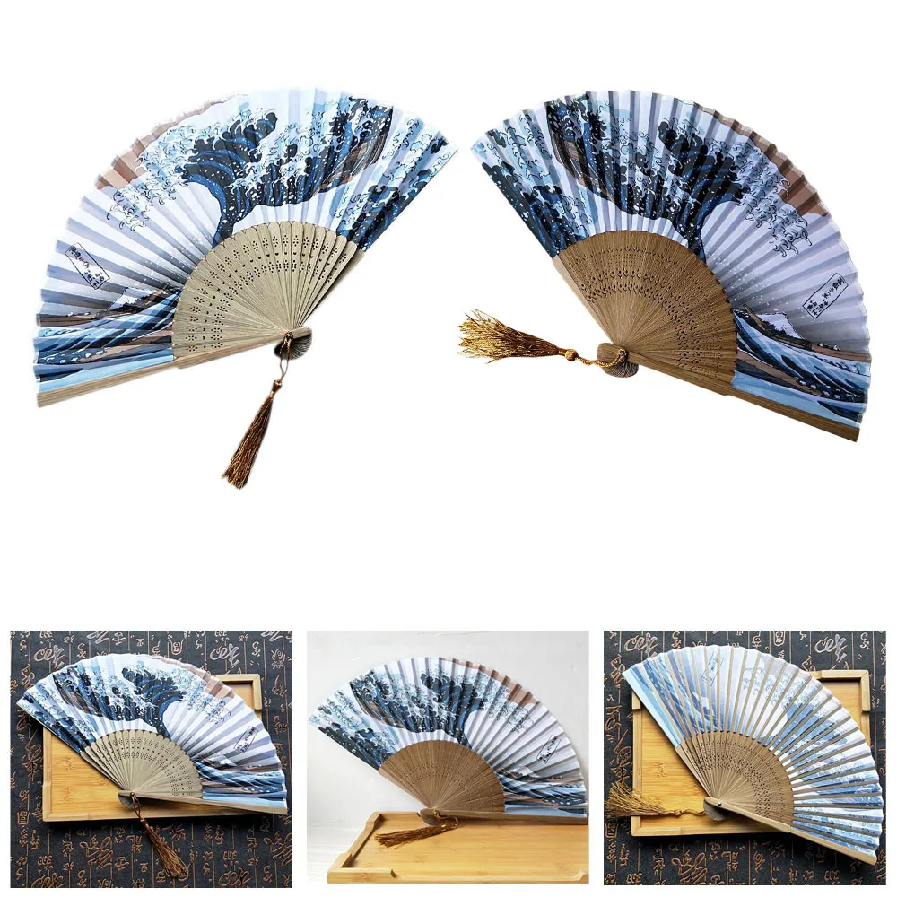

Japanese Handheld Folding Fan with Traditional fan Japanese Ukiyo-e Art Print decoration Y46
