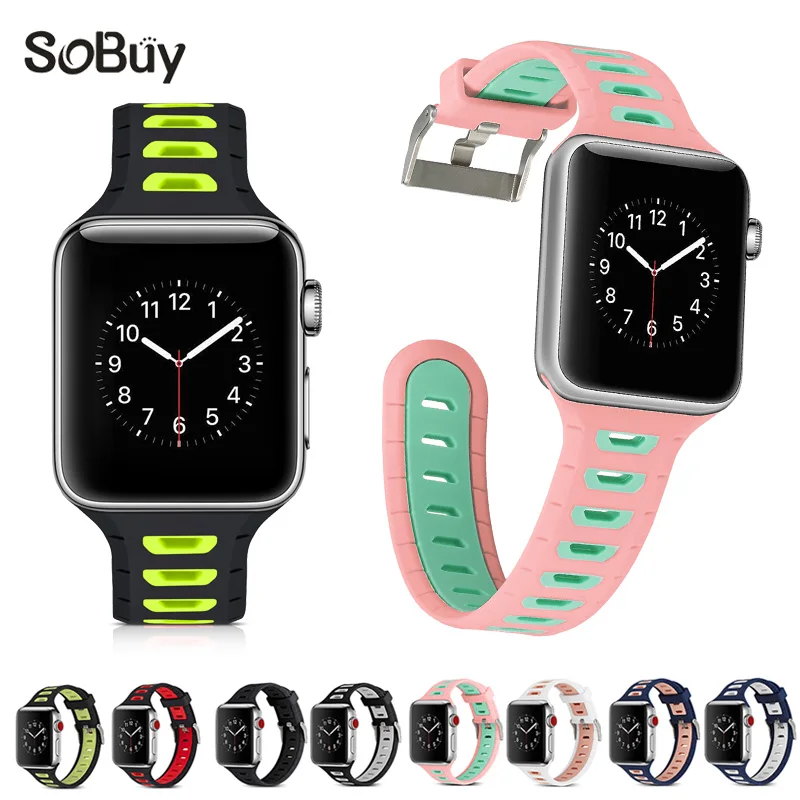 

for Apple Watch Series 3 2 1 38mm band 42mm Sport Strap Silicone Wrist belt iwatch rubber Bracelet Silica gel watchband