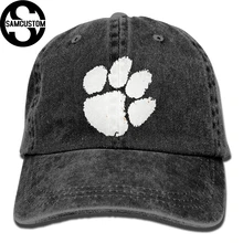 SAMCUSTOM Тигровая белая лапа 3D креативная индивидуальность Промытые джинсовые шапки осень лето для мужчин и женщин Гольф Sunblock хоккейные кепки