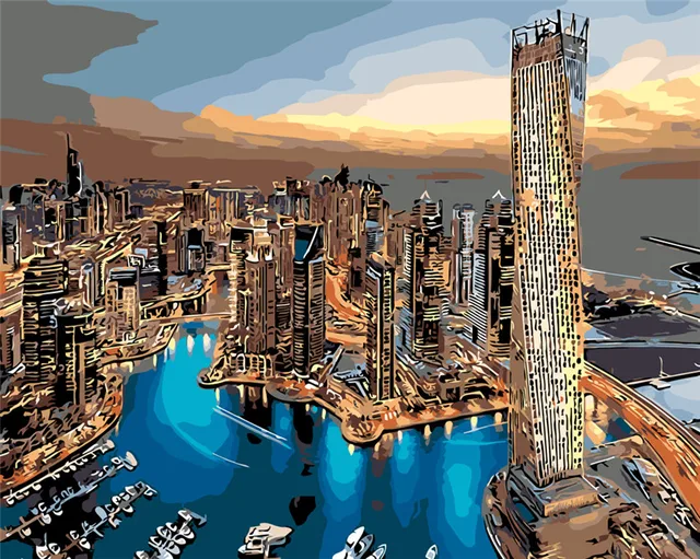 UAE Dubai landscape building living room office decor hand