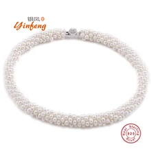 2015 Natural 100% Collar de Perlas Genuinas Madre Precioso Regalo Redondo Blanco Rosado Púrpura de La Perla Collar de Gargantilla de Joyería