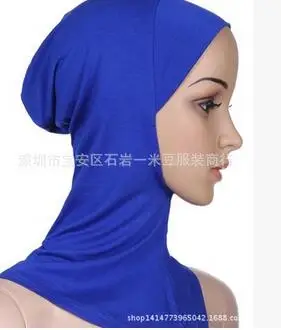 

1pcs/lot free shipping muslim woman Neck Cover Muslim Hijab Cap Under Scarf Hat modal lady casual plain hijab candy color