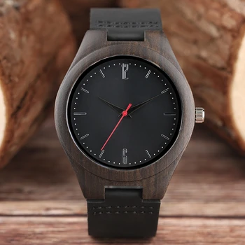 

Royal Vintage Wooden Watch Male Quartz Analog Sport Genuine Leather Ebony Wood Clock For Men Women Best Gifts Relogio Masculino