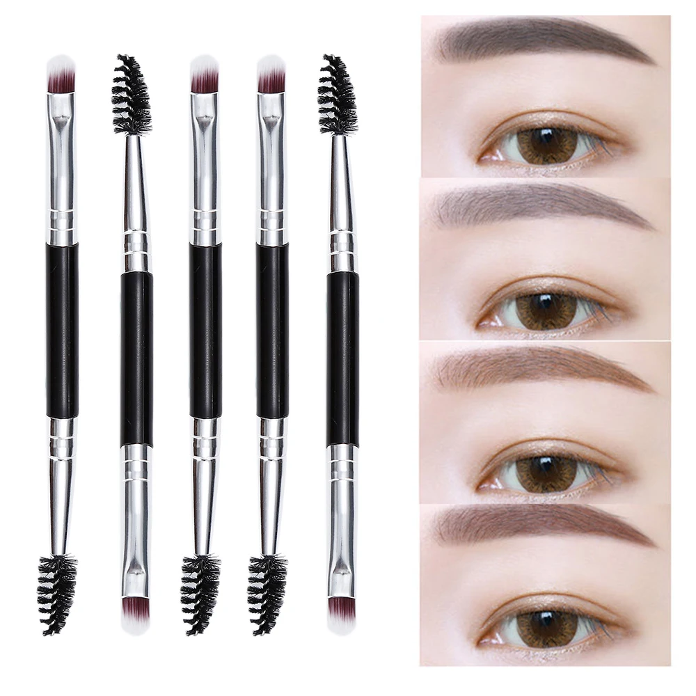 2019 ELECOOL 1Pcs Black Eyebrow Brushes Powder Eye Brow Comb Beauty Makeup Double Ended Blending Brush Tools