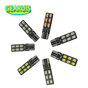 

100pcs Car Auto LED T10 Canbus 12 SMD 2835 LED 0.15A No error 194 168 W5W LED Wedge Light Bulb Lamp White Red Ice Blue Pink 12V