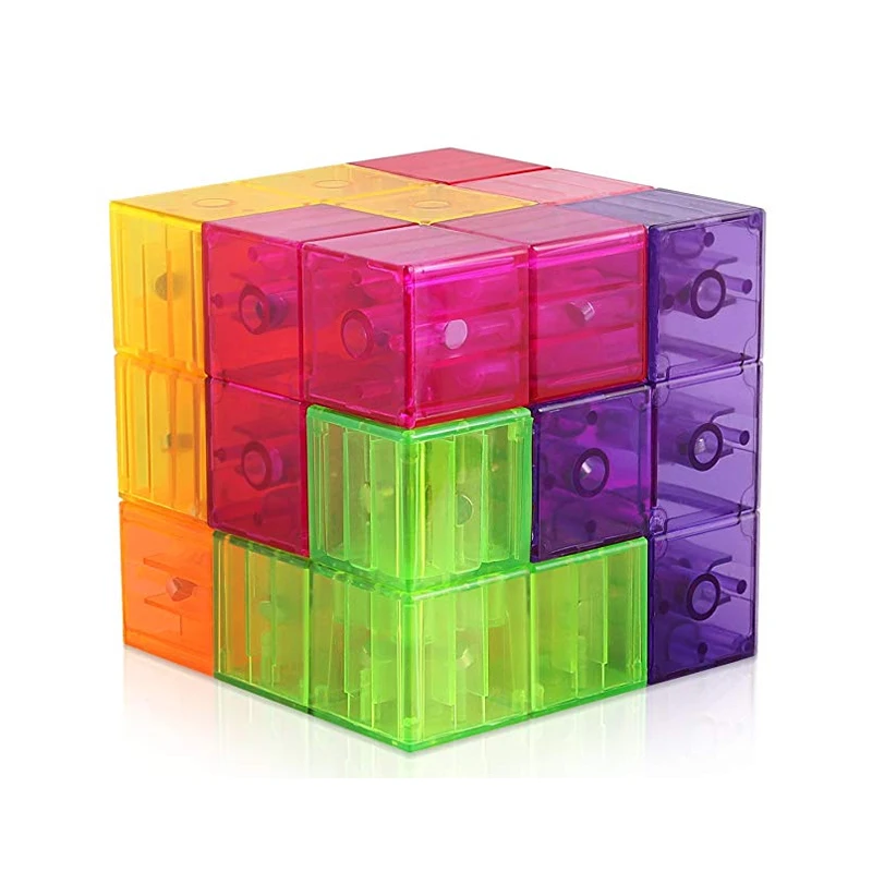 Обучающая игрушка головоломка 3d игра Магнитный магический куб для развития мозга детей - Цвет: 730B (7PCS)