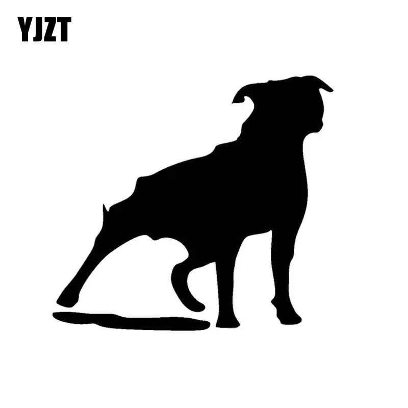 YJZT 14 7 см * 13 3 Стаффорд собака цвет черный/серебристый виниловый украшение для