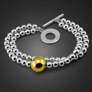 

Yasmin 925 Sterling Silver Bracelet Bead Ball hand string Simple Sweet Send girlfriend A birthday present