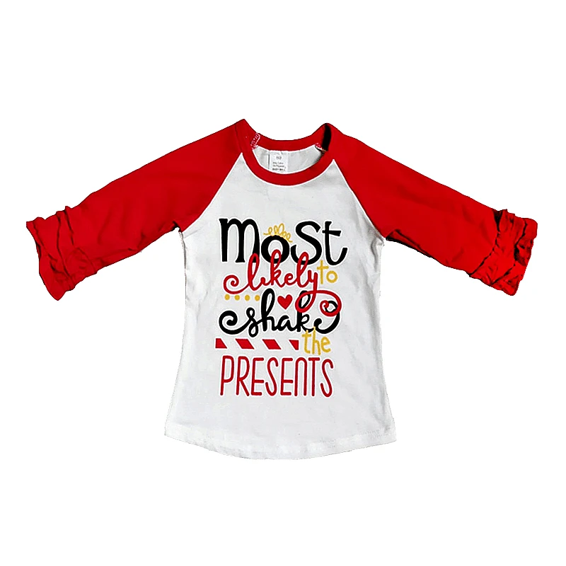 Buy Christmas Baby Girl T Shirt Kids Girl Ruffle Long