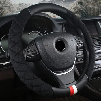 

Car Steering Wheel Cover Universal Soft Suede Diamond pattern Plush Covers on Steering-wheel for Diameter 37/38CM Sports style