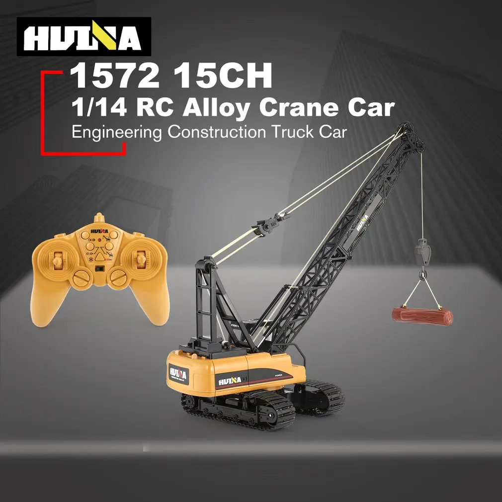 

HUINA 1572 15ch RC Alloy Crane 1/14 2.4GHz Engineering Movable Latticed Boom Hook Mechanical Truck Toy Car With Sound Light ti
