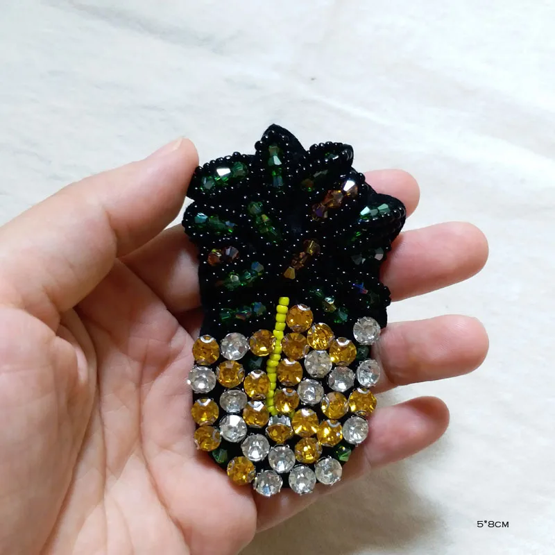 pineapple rhinestone beaded patches