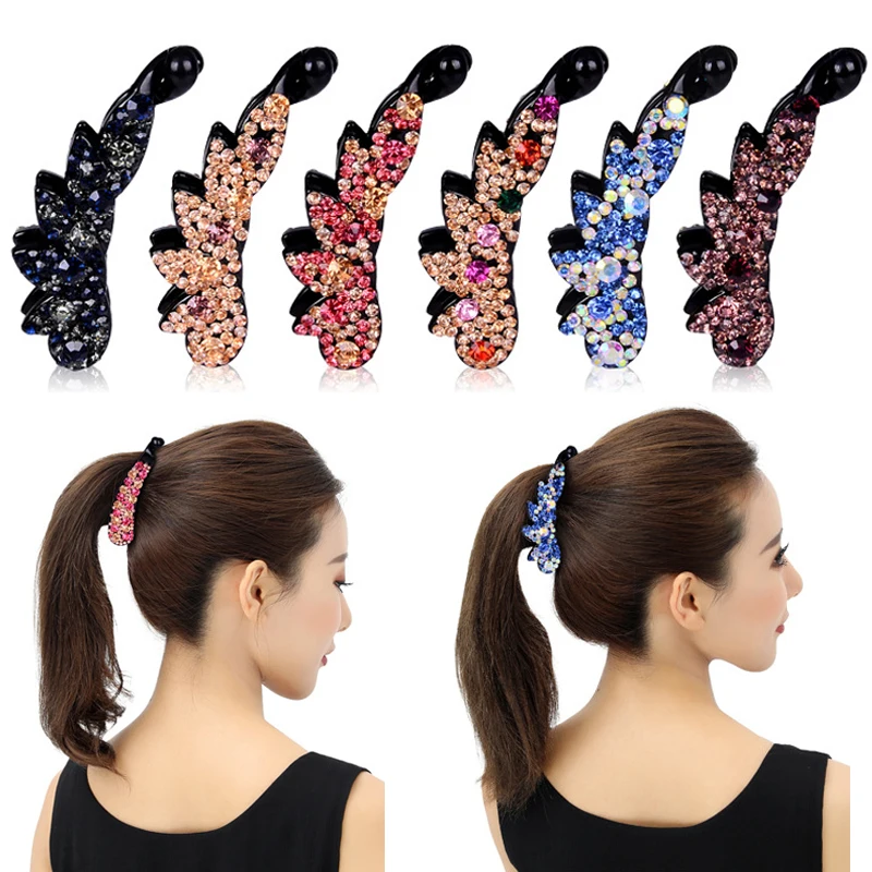 

Popular Girls 12 Colors 1PC Candy Color Flower Hair Clip Ladies Bow Hair Claw Clip Crystal Multicolor Unique Colours