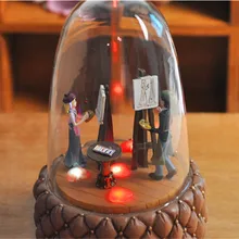 Zipi Luminous rotation Glass cover Music Box Clockwork Type 18 Tones Birthday Gift Christmas Gift Girlfriend romantic Gift