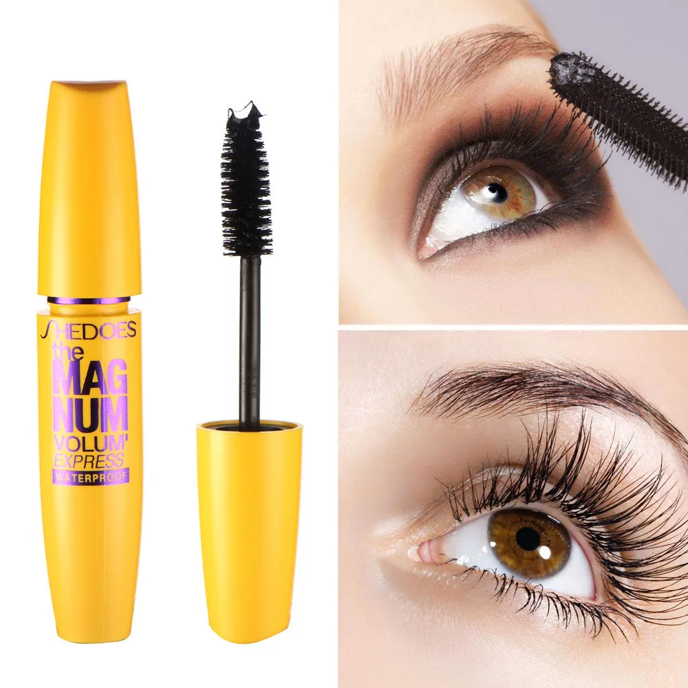 Leopard shaped yellow tube mascara Curling Cosmetic Black Mascara