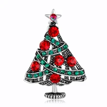 

Fashion Brooch Pin Shiny Rhinestone Christmas Tree Style Xmas Holiday Party Gift