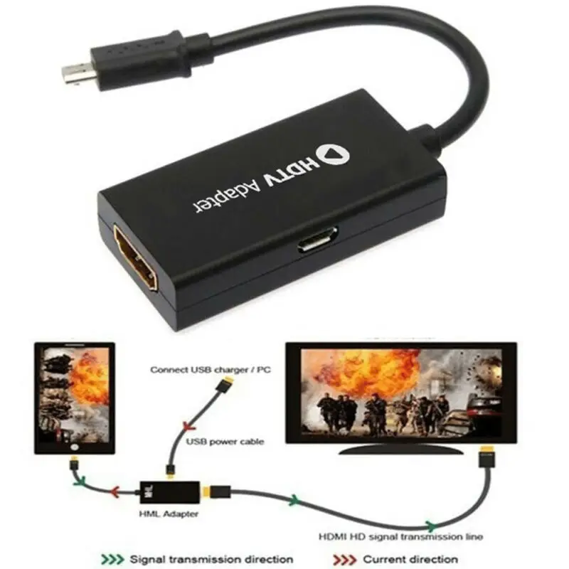 

MHL Micro USB plug on HDMI Socket Adapter Cable for Mobile tablet TV