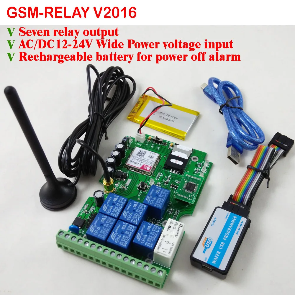 Free shipping Post airmail 1pcs Seven output gsm relay sms call font b remote b font