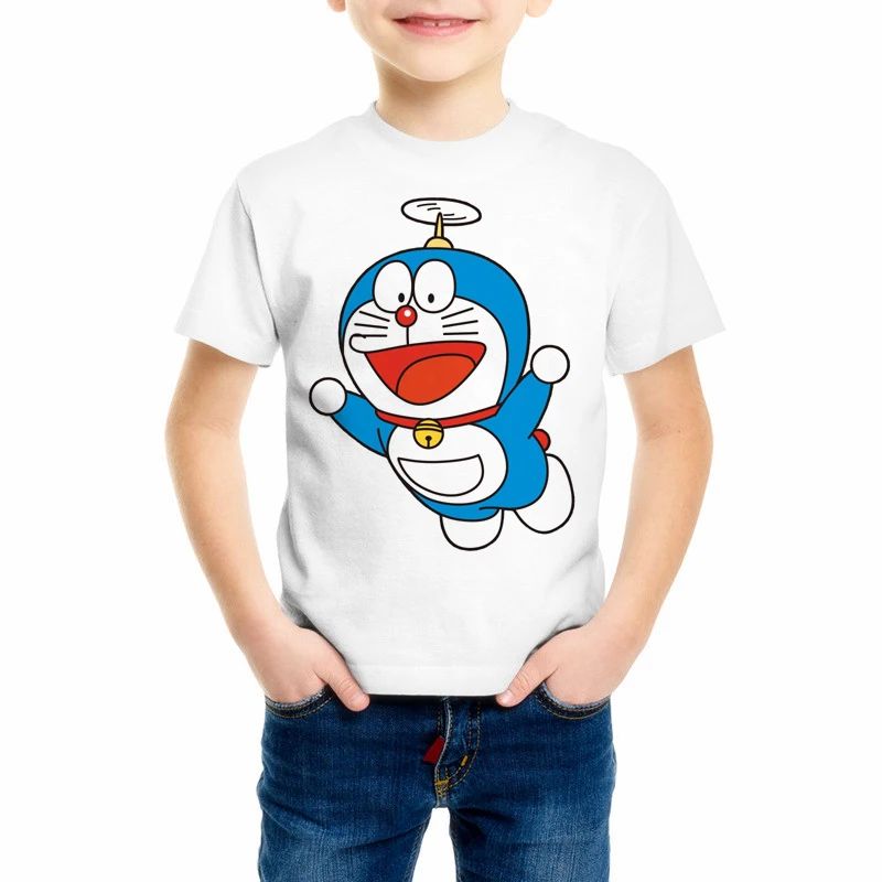 Новая футболка «Дораэмон» Детская футболка аниме «Япония» летние футболки с короткими рукавами для мальчиков и девочек «Дораэмон» топы, футболки C10-3 - Цвет: 14