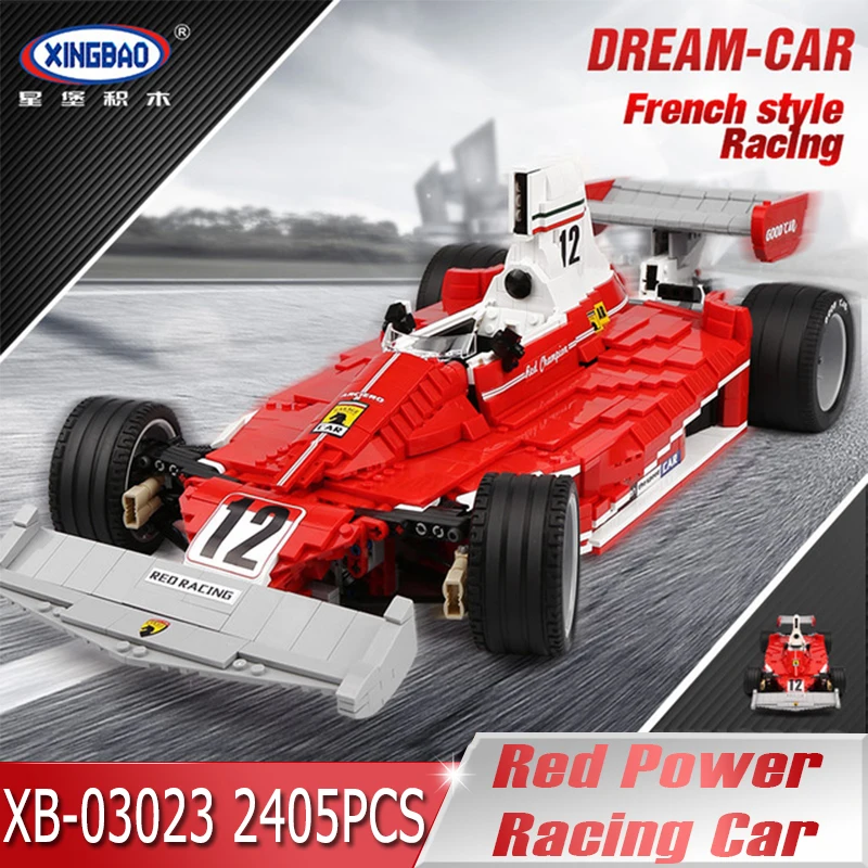 

XINGBAO 03023 Genuine 2405PCS The Red Power Racing Car Set Building Blocks Bricks Educational Toys As Christmas Gifts for Kids