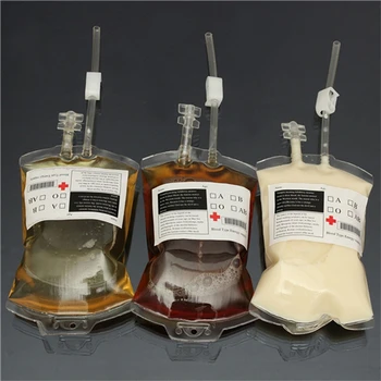 

1 PC Clear Halloween Food Grade PVC Drink Bag The Vampire Diaries Cosplay Blood Bag Props Halloween Decoration Supplies