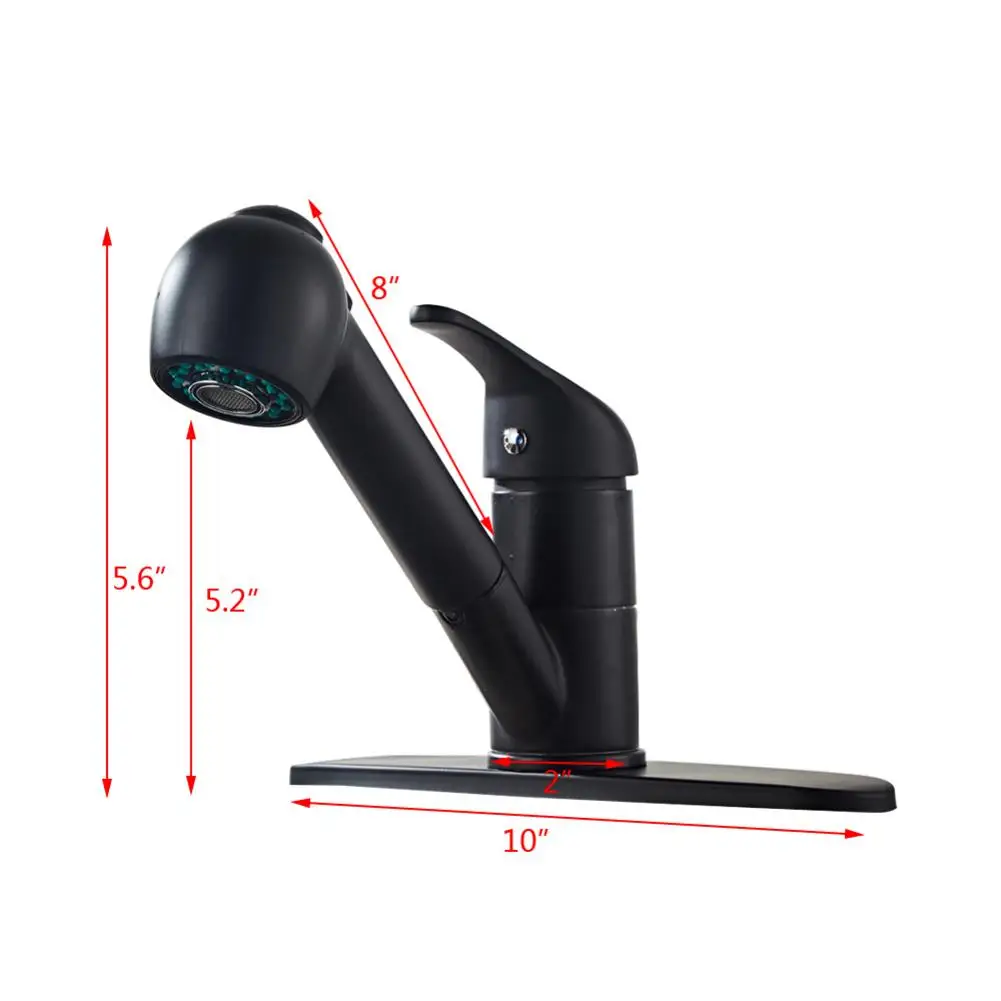 Black Pull Out Faucets Kitchen Basin Sink Water Faucet Spray Single Handle Mixer Tap Swivel Spout Bathroom Water Faucet