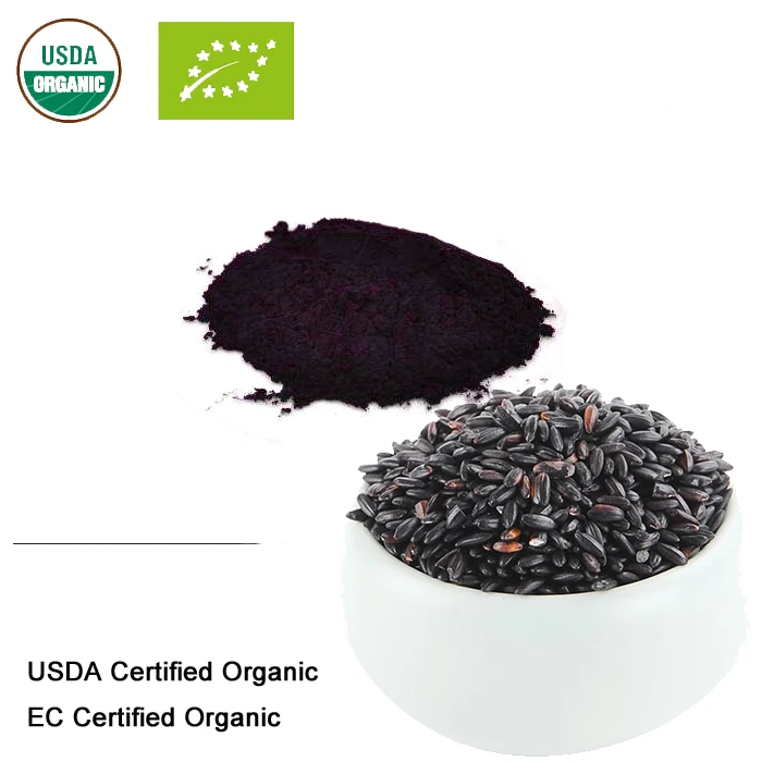 

USDA and EC Certified organic Black Rice Extract anthocyanins 10：1